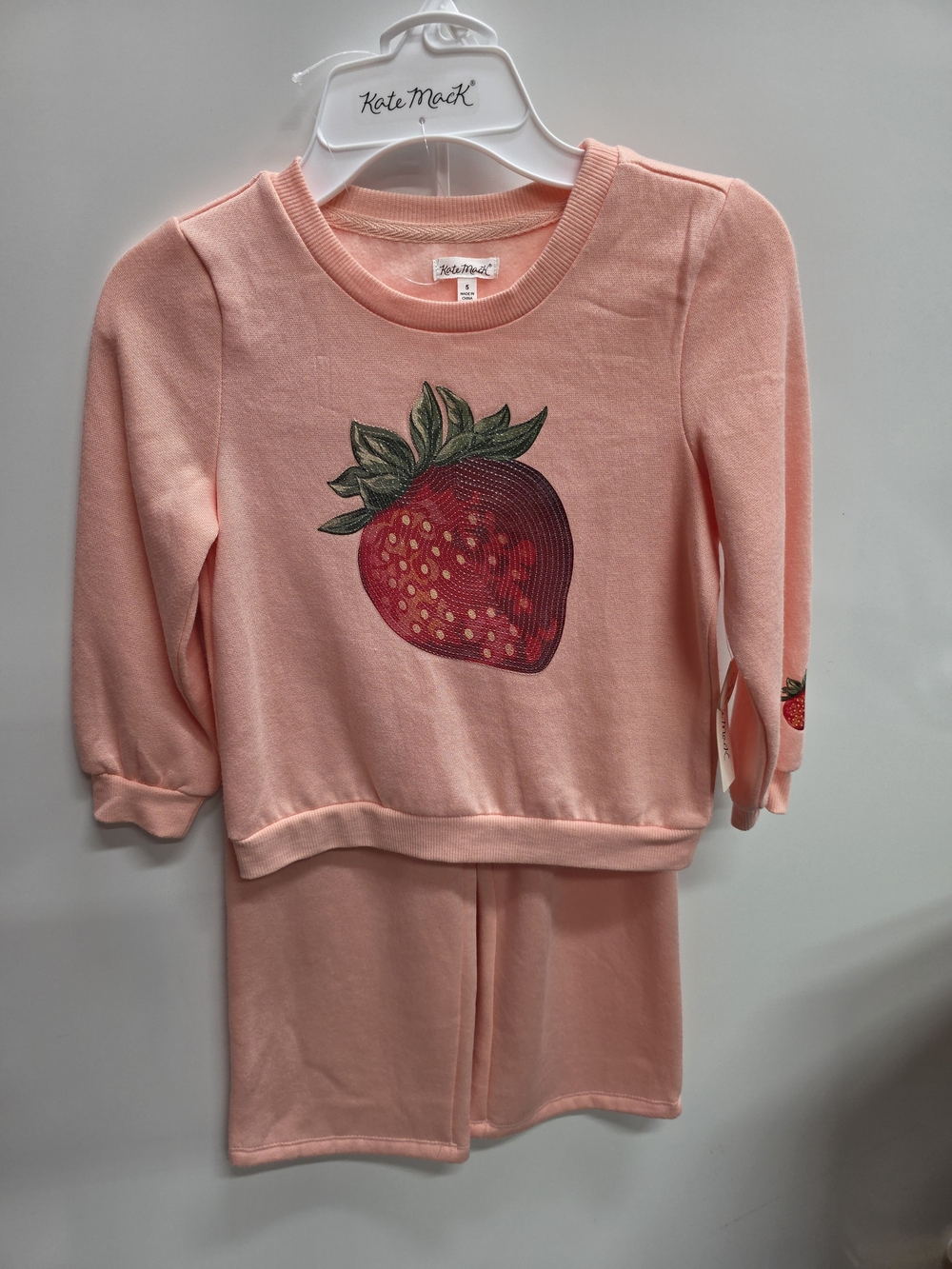 Kate Mack Pink Strawberry Sweatshirt Set